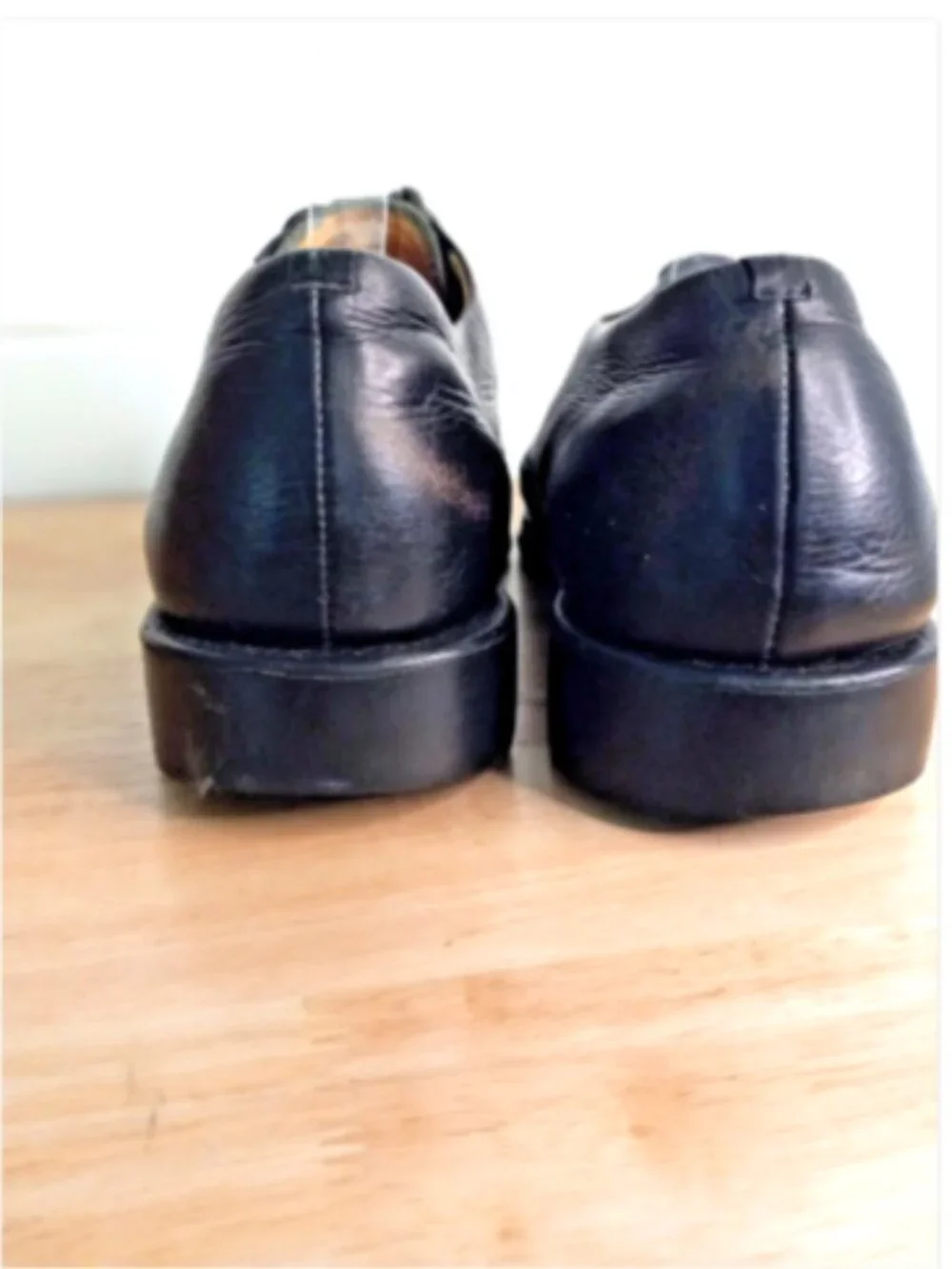 Vineyard Black Leather Apron Toe Oxford Dress Shoes Mens 13D Made in Brazil